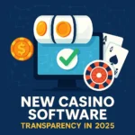 2025’te şeffaflık odaklı yeni nesil casino yazılımını temsil eden dijital illüstrasyon.
